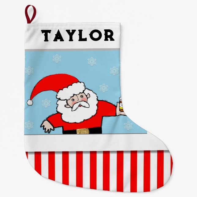 Pharmacist Holiday Gift Large Christmas Stocking (Front)