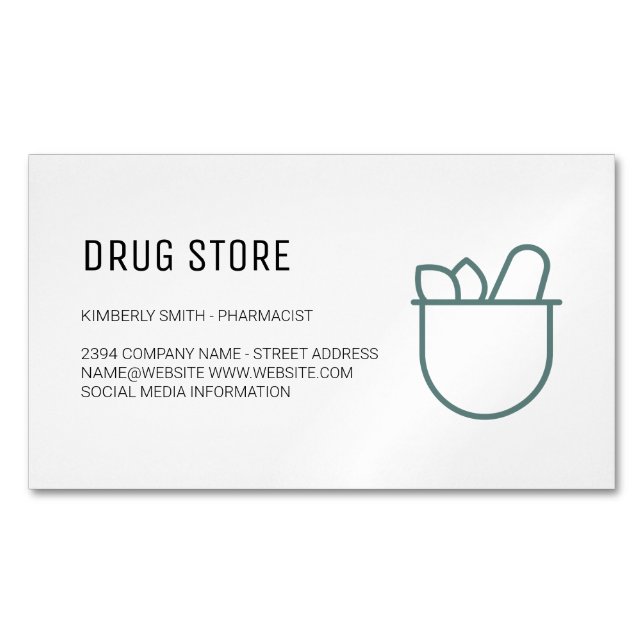 Pharmacist | Medicine Business Card Magnet (Front)