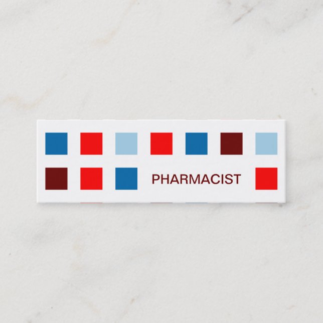 PHARMACIST (mod squares) Mini Business Card (Front)
