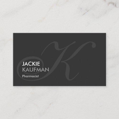 Pharmacist - Modern Swash Monogram Business Card