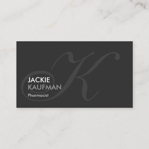 Customizable Pharmacist - Modern Swash Monogram Business Card