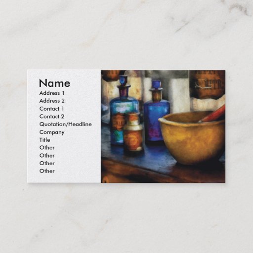 Customizable Pharmacist - Mortar and Pestle Business Card