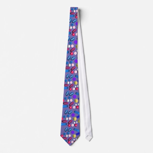 Pharmacist Necktie Pills Design Purple ll (Front)