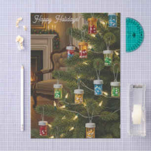Pharmacist Nurse Christmas Tree Gift Pill Holiday Tissue Paper