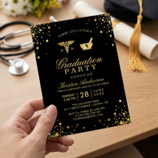 Pharmacist Nurse Practitioner Graduation Party Invitation