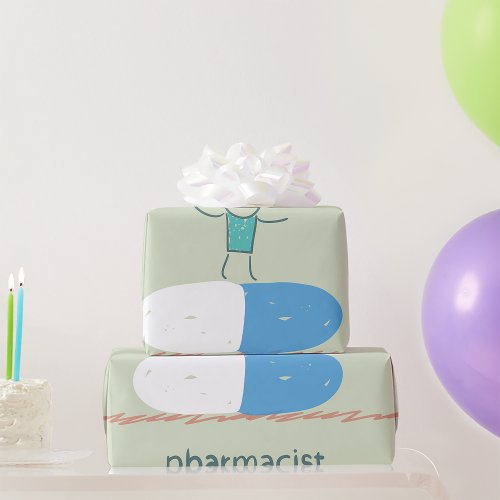 Pharmacist On A Tablet Wrapping Paper