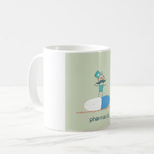 Pharmacist on Blue Pill Capsule Coffee Mug