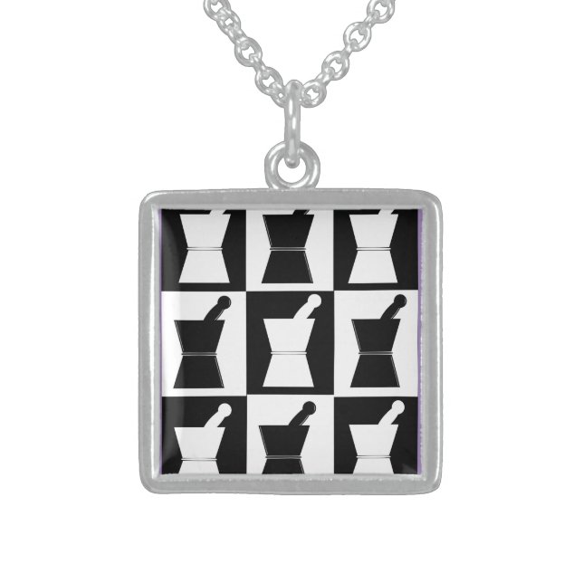 Pharmacist or Pharmacy Tech Sterling Silver Necklace (Front)