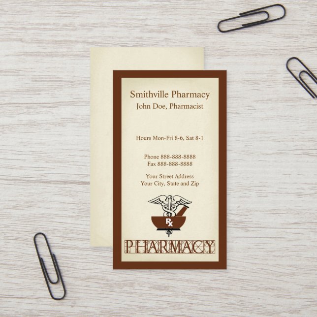 Pharmacist Pharmacy Business Card (Front/Back In Situ)