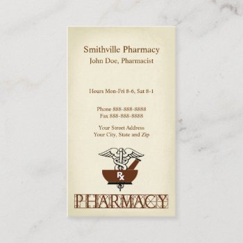 Pharmacist Pharmacy Business Card by Business_Creations at Zazzle