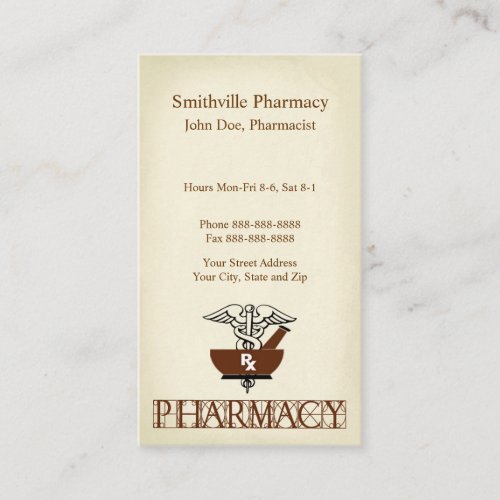 Pharmacist Pharmacy Business Card