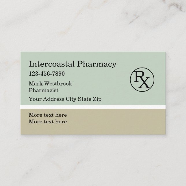 Pharmacist Pharmacy Logo Business Cards (Front)
