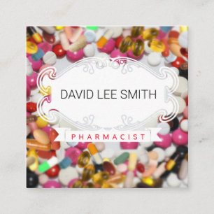 Pharmacist Pharmacy Pills Store Square Business Card