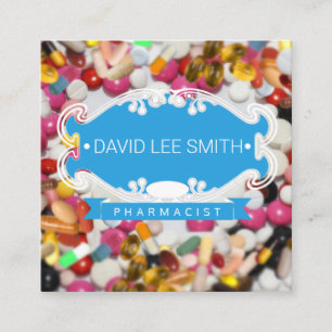 Pharmacist Pharmacy Pills Store Square Business Card