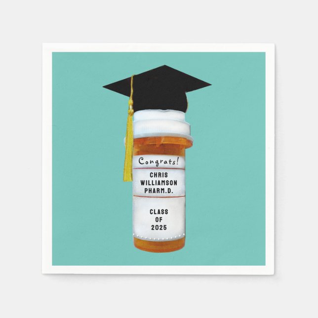Pharmacist Pharmacy School Graduation Napkins (Front)