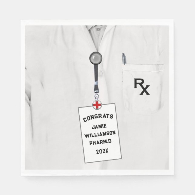 Pharmacist Pharmacy School Graduation Napkins (Front)