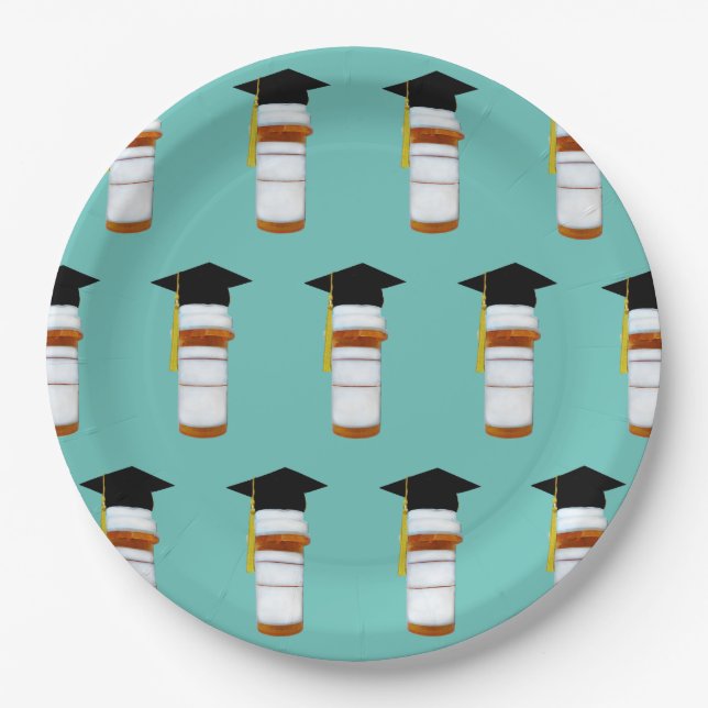 Pharmacist Pharmacy School Graduation Paper Plates (Front)