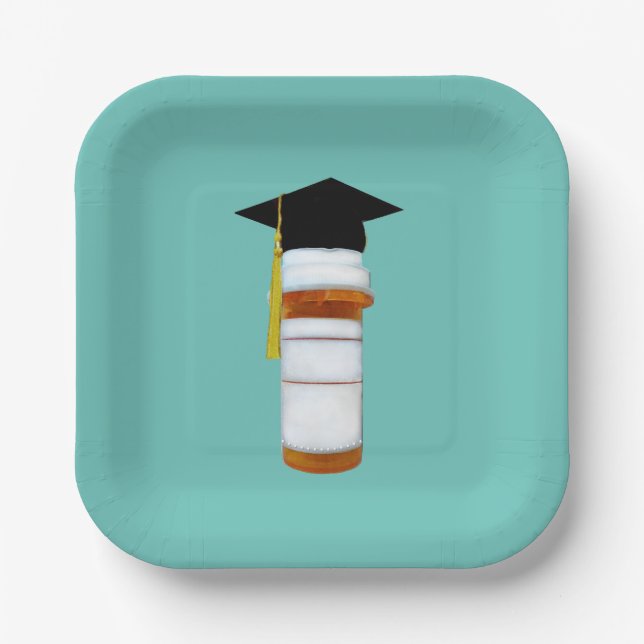 Pharmacist Pharmacy School Graduation Paper Plates (Front)