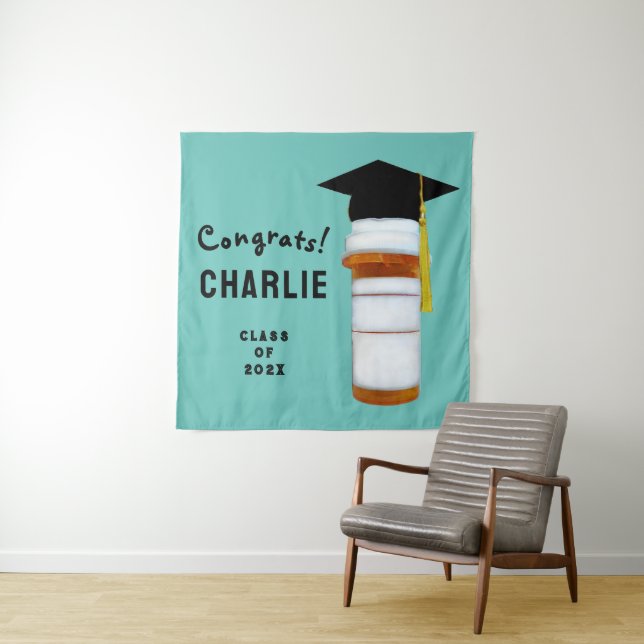Pharmacist Pharmacy School Graduation Party Banner Tapestry (In Situ)