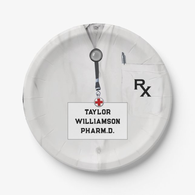 Pharmacist Pharmacy School Paper Plates (Front)