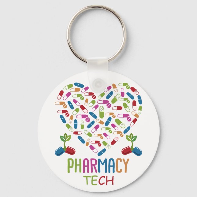 Pharmacist Pharmacy Technician Keychain (Front)