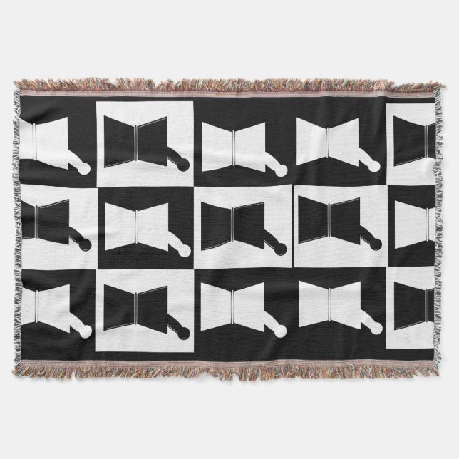 Pharmacist PharmD Woven Blanket Black White (Front)