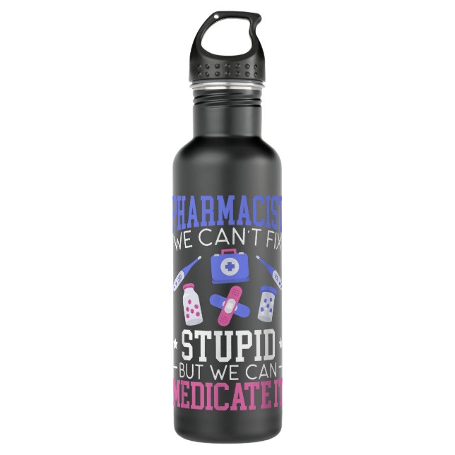 Pharmacist Prescription Pharmacy Assistant Medical Stainless Steel Water Bottle (Front)
