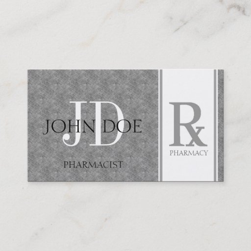 Customizable Pharmacist/Prescription Pharmacy Blue Grey Marble Business Card