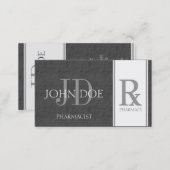 Pharmacist/Prescription Pharmacy Dark Grey Slate Business Card (Front/Back)
