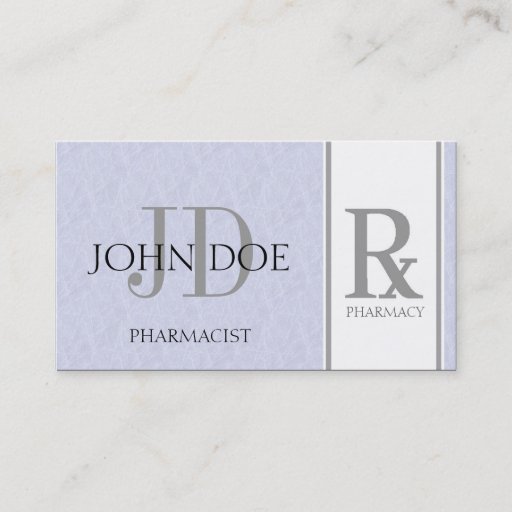 Customizable Pharmacist/Prescription Pharmacy Light Sky Blue Business Card Templates