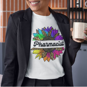 Pharmacist Profession Rainbow Sunflower  T-Shirt