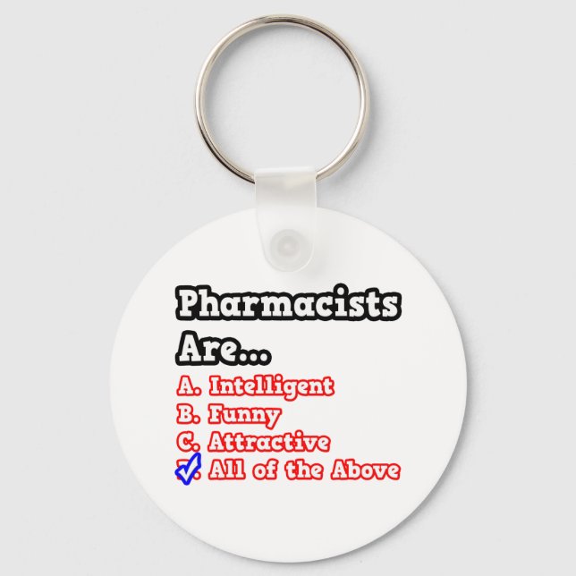 Pharmacist Quiz...Joke Keychain (Front)