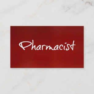 Pharmacist Red Business Card