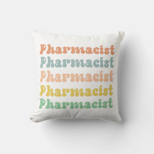 Pharmacist Retro Groovy Pharmacy Throw Pillow