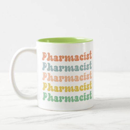 Pharmacist Retro Groovy Pharmacy Two_Tone Coffee Mug