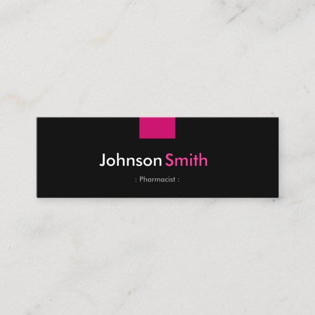 Pharmacist - Rose Pink Compact Mini Business Card (Front)