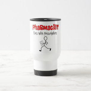 Pharmacist Runs With Precriptions Gifts Travel Mug