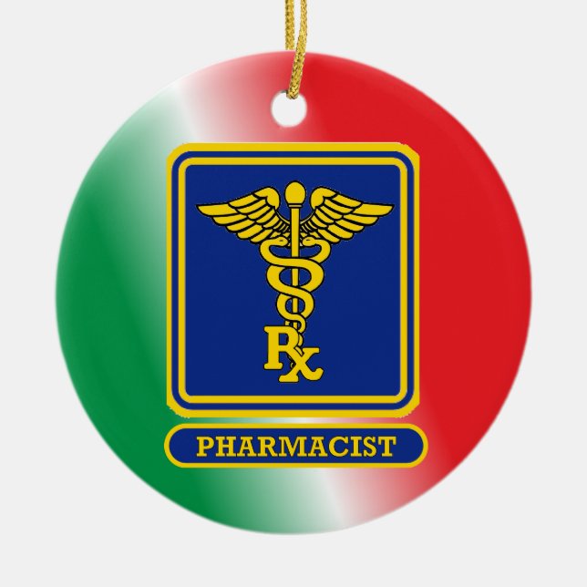 Pharmacist Shield Custom Ceramic Ornament (Front)
