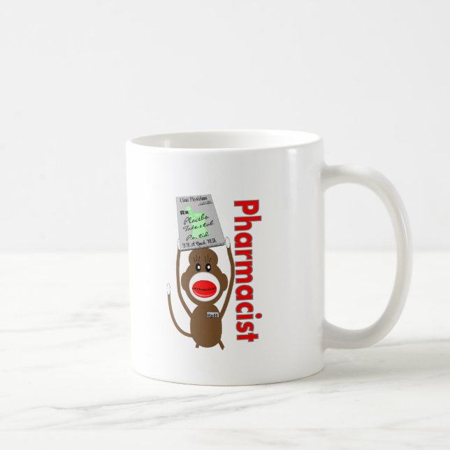 Pharmacist Sock Monkey Design---Adorable Gifts Coffee Mug (Right)