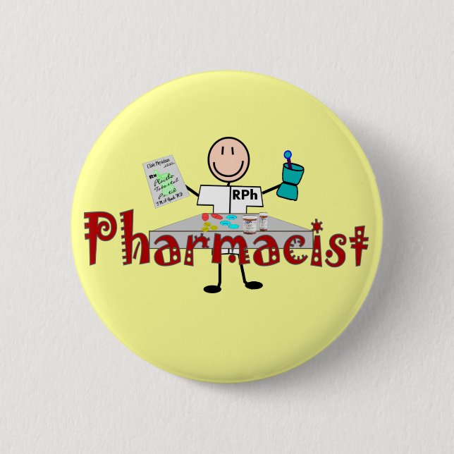 Pharmacist Stick Person--Gifts Button (Front)