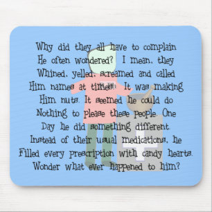 Pharmacist Story Art Gifts "Candy Heart Rx's" Mouse Pad