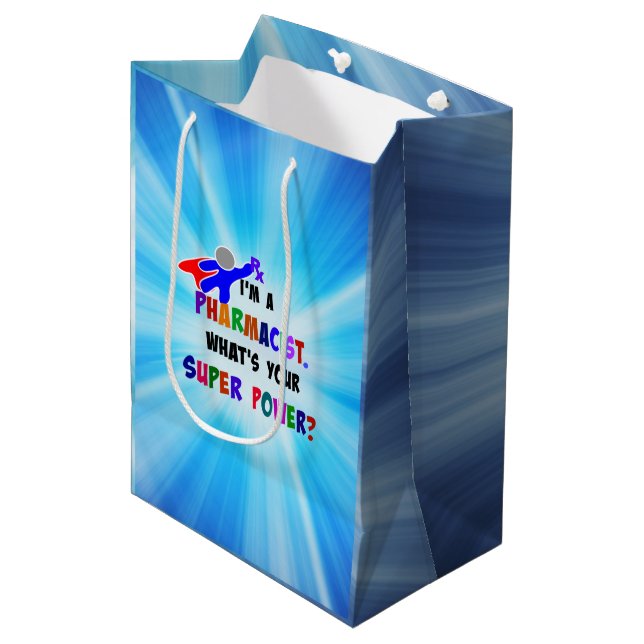 Pharmacist Superhero Custom Design Medium Gift Bag (Front Angled)