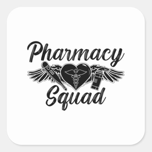 Pharmacist Technician Medicine Tech Pharmacy Squad Square Sticker