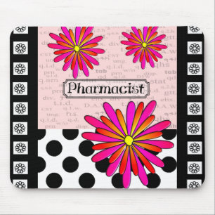 Pharmacist Whimsical Flowers Mouse Pad