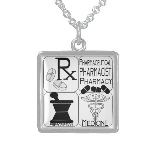 Pharmacists  Pharmacy LOGO Sterling Silver Necklace