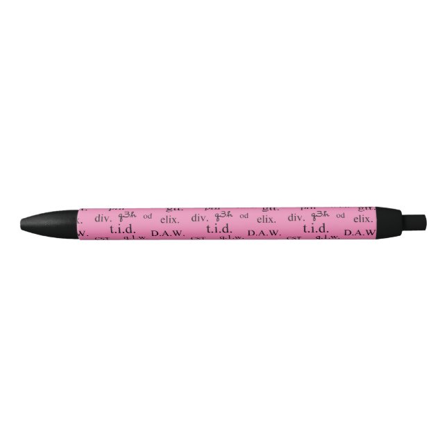 Pharmacist's Pink Abbreviations Pen (Front)