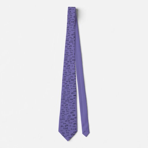 Pharmacists Purple Abbreviations Tie for Men
