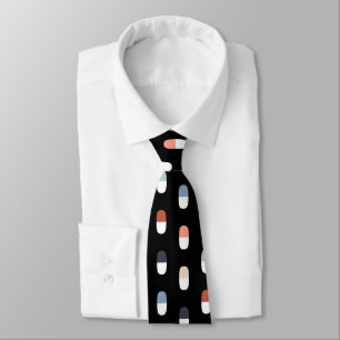 Pharmacology and Pills - Aligned on Black Neck Tie