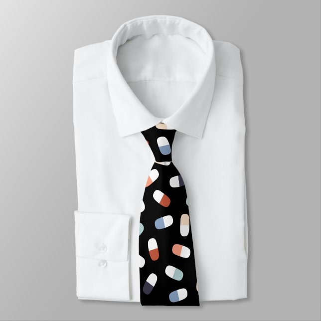 Pharmacology and Pills - Black Neck Tie (Tied)