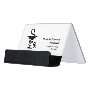 Pharmacist Business Card Holders Zazzle Pharmacology Bowl Of Hygenia Symbol Custom Name Desk Business Card Holder